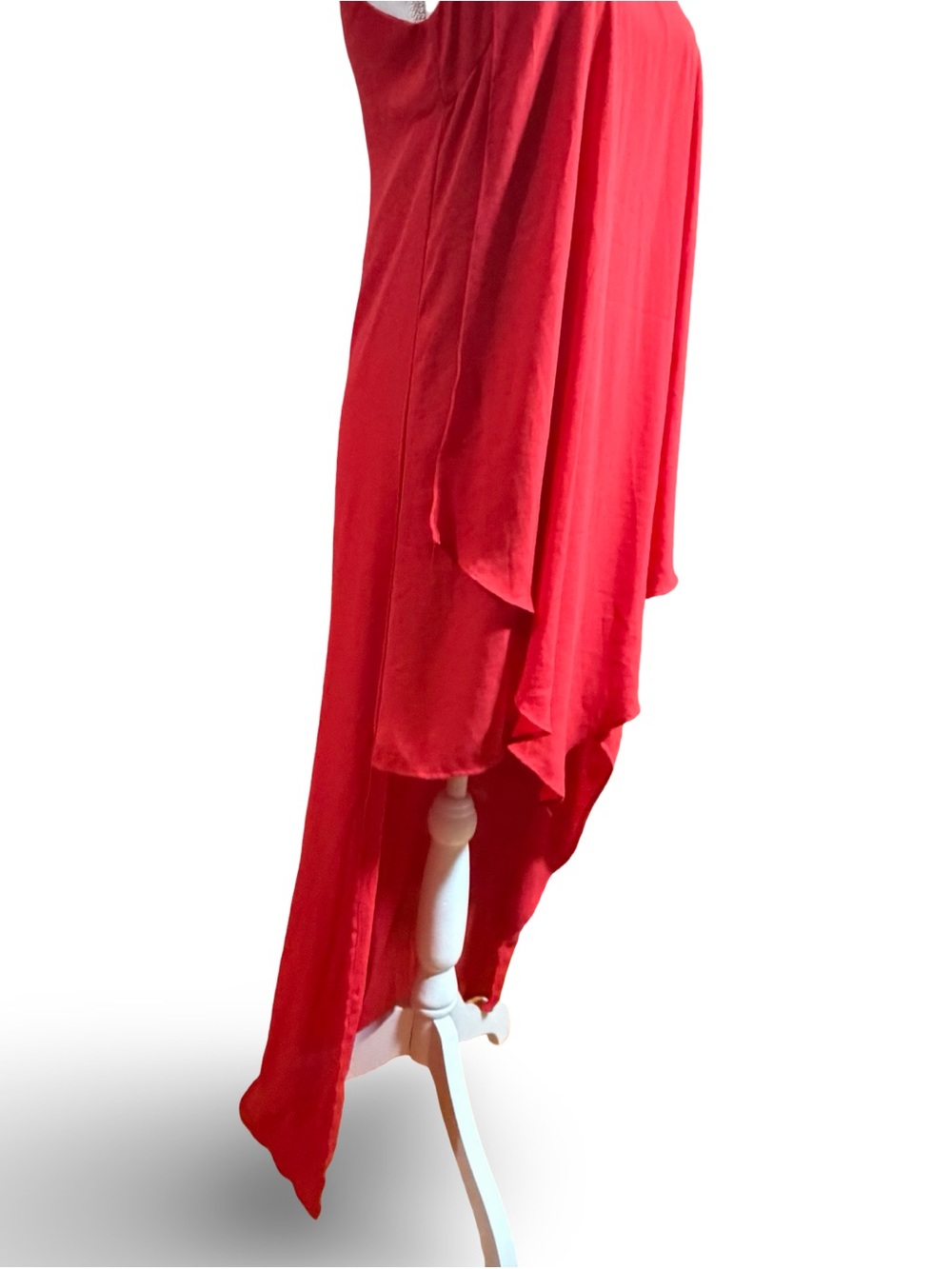 One One Six Red Asymmetrical High-Low Tiered Maxi Dress, S - Picture 7 of 11